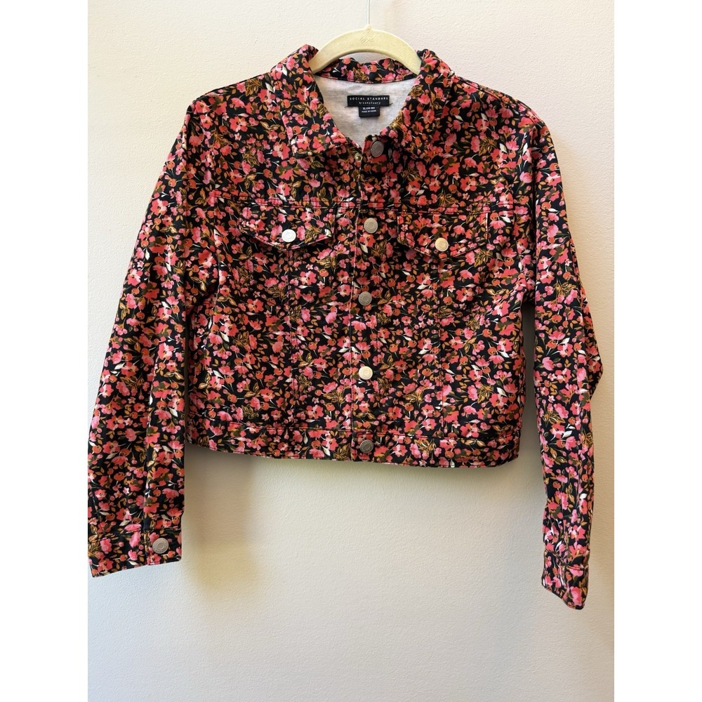 Social Standard By Sanctuary Girls Floral Denim Jacket XL